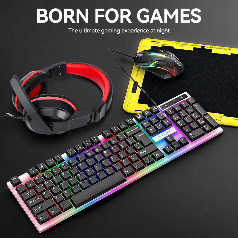 Gaming Keyboard Mouse And Headset Combo - PC Mouse Keyboard Headset Mouse Pad
