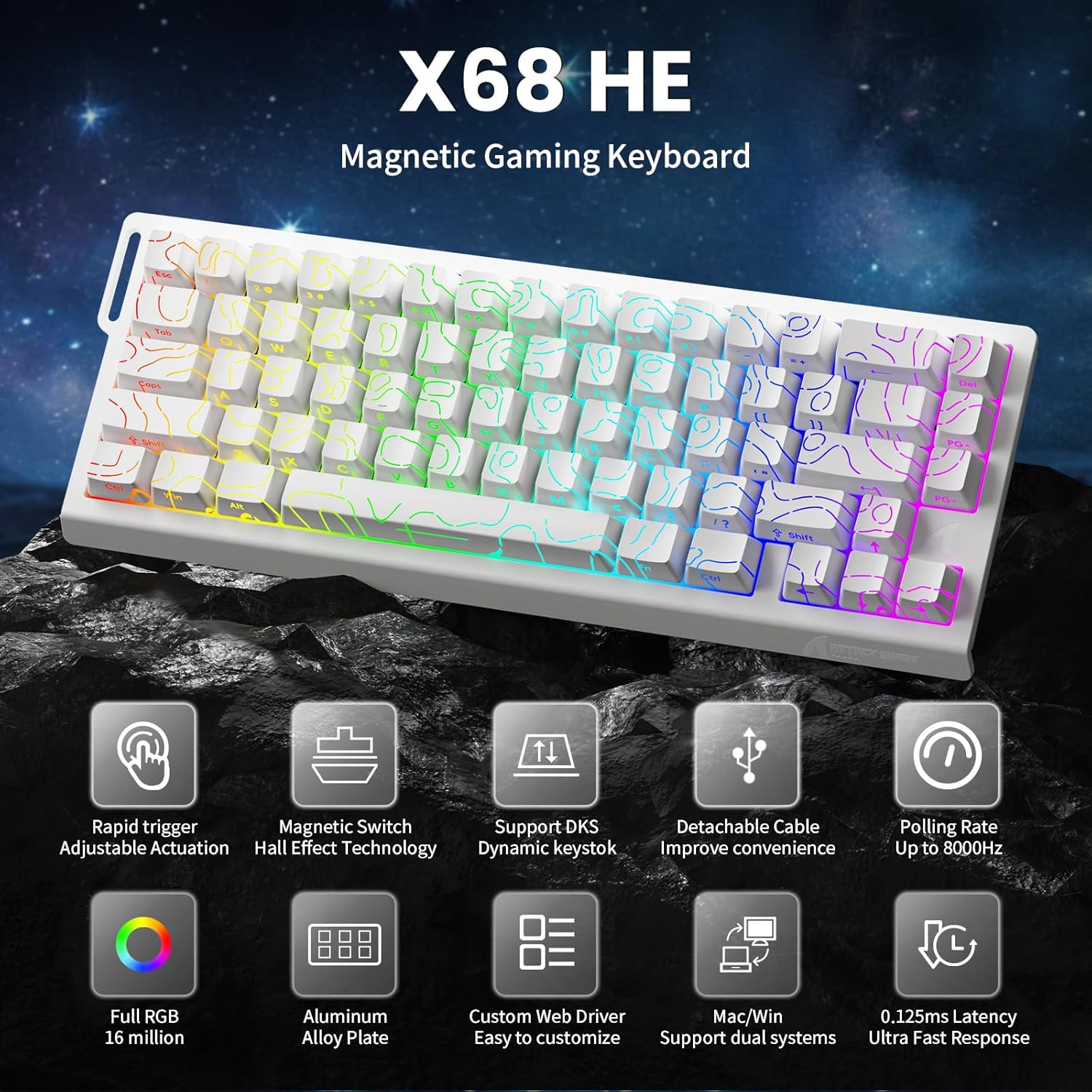 Gaming Keyboard Expensive - ATTACK SHARK X68 HE Rapid Trigger