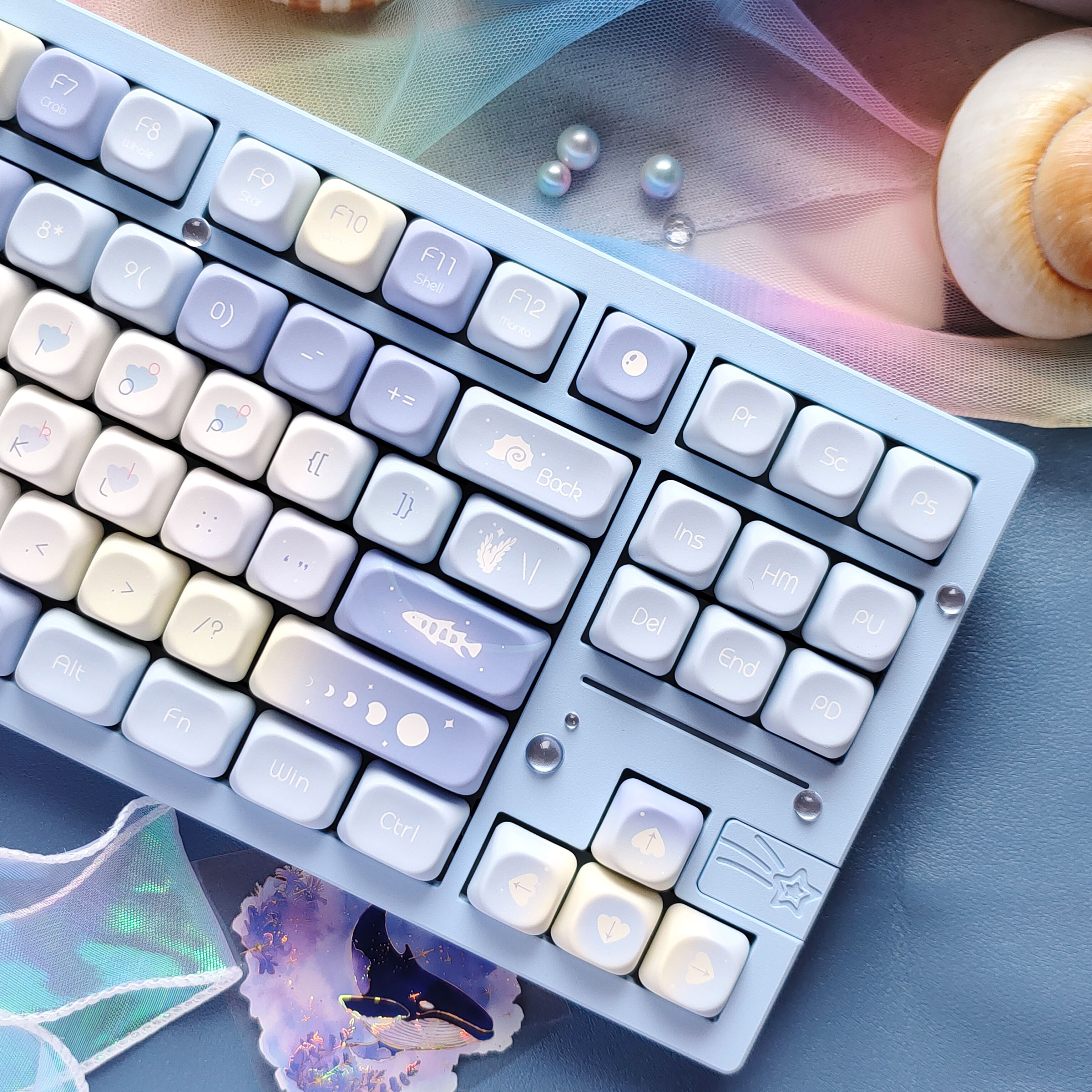 Gaming Keyboard Blue - Five Sided Dye Sublimation Keycaps 130