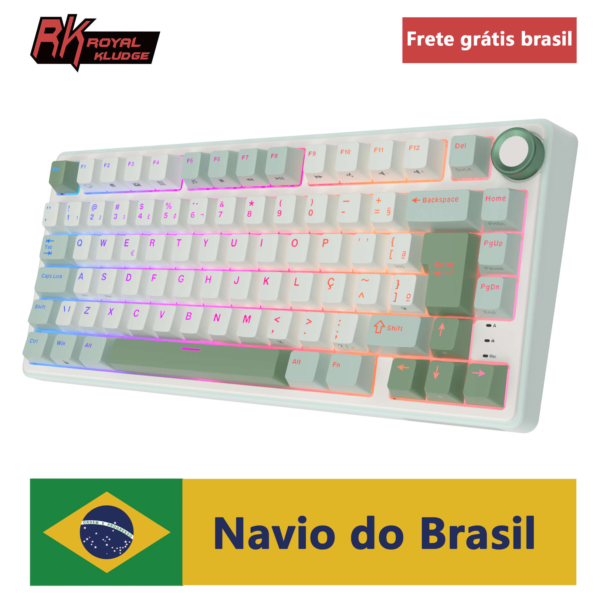 Gaming Keyboard Mobile - Royal Kludge RK R75 Brazilian Mechanical