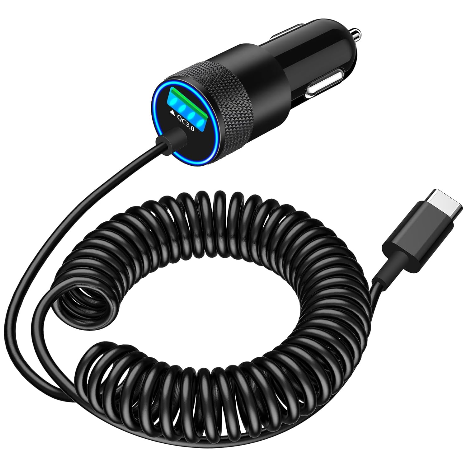 75W USB C Car Charger Fast Cha - Coiled Usb Cable のレビューと価格