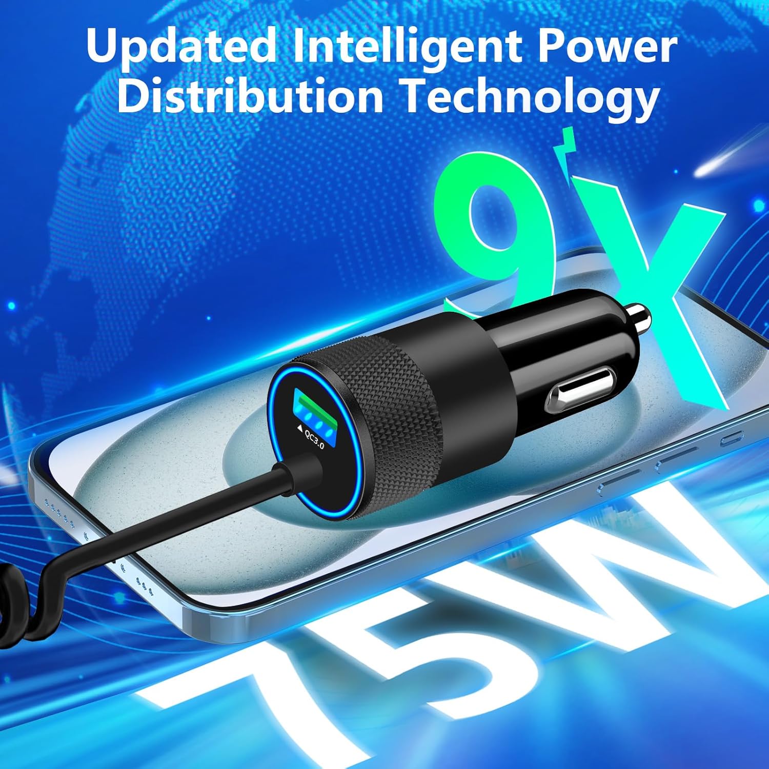 75W USB C Car Charger Fast Cha - Coiled Usb Cable のレビューと価格