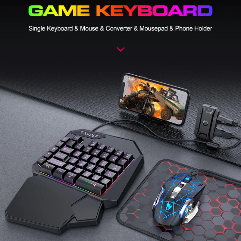 T-WOLF TF900 One Handed Keyboa - Gaming Keyboard Hand のレビューと価格