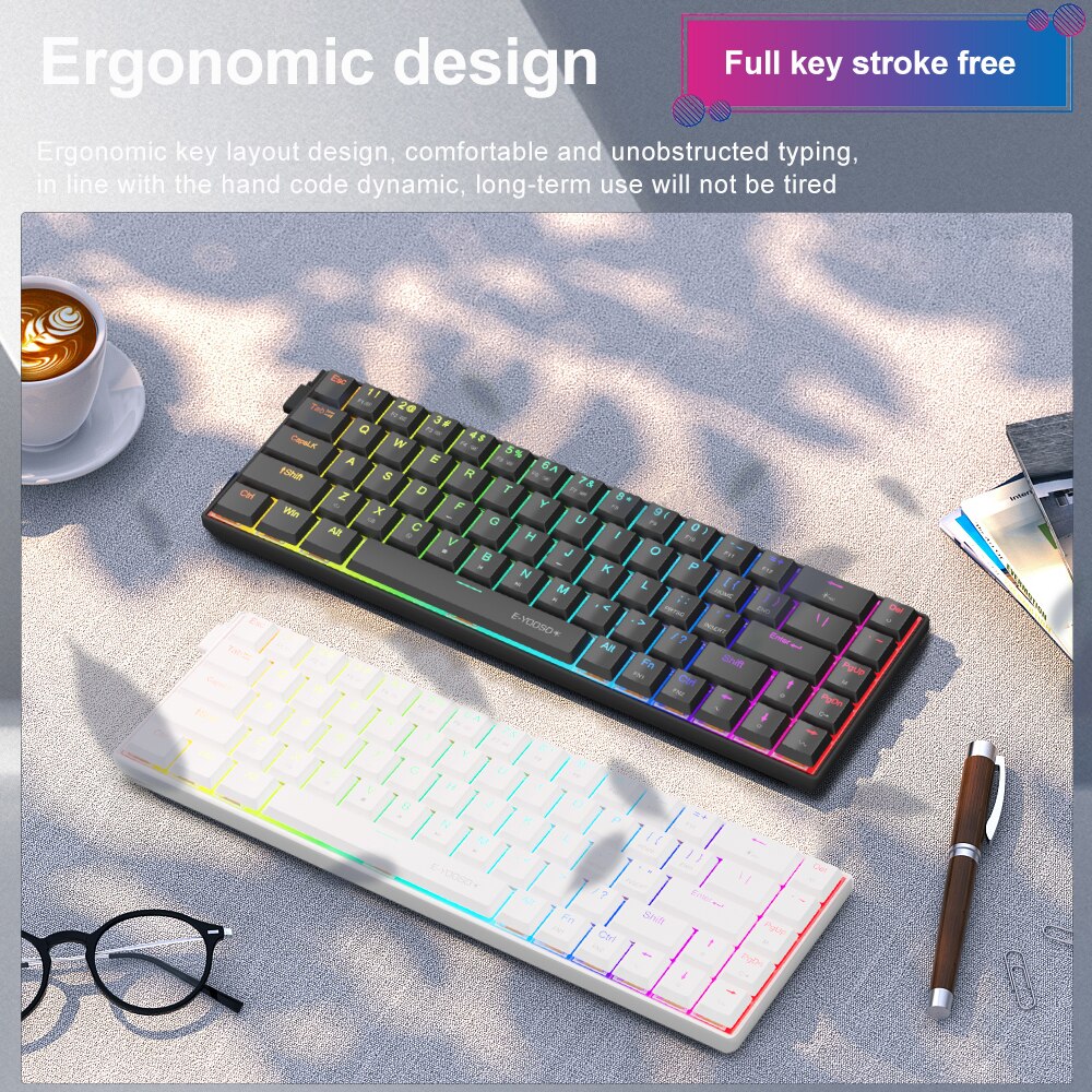 E-YOOSO A68 RGB Mini Slim USB  - Gaming Keyboard Mobile のレビューと価格