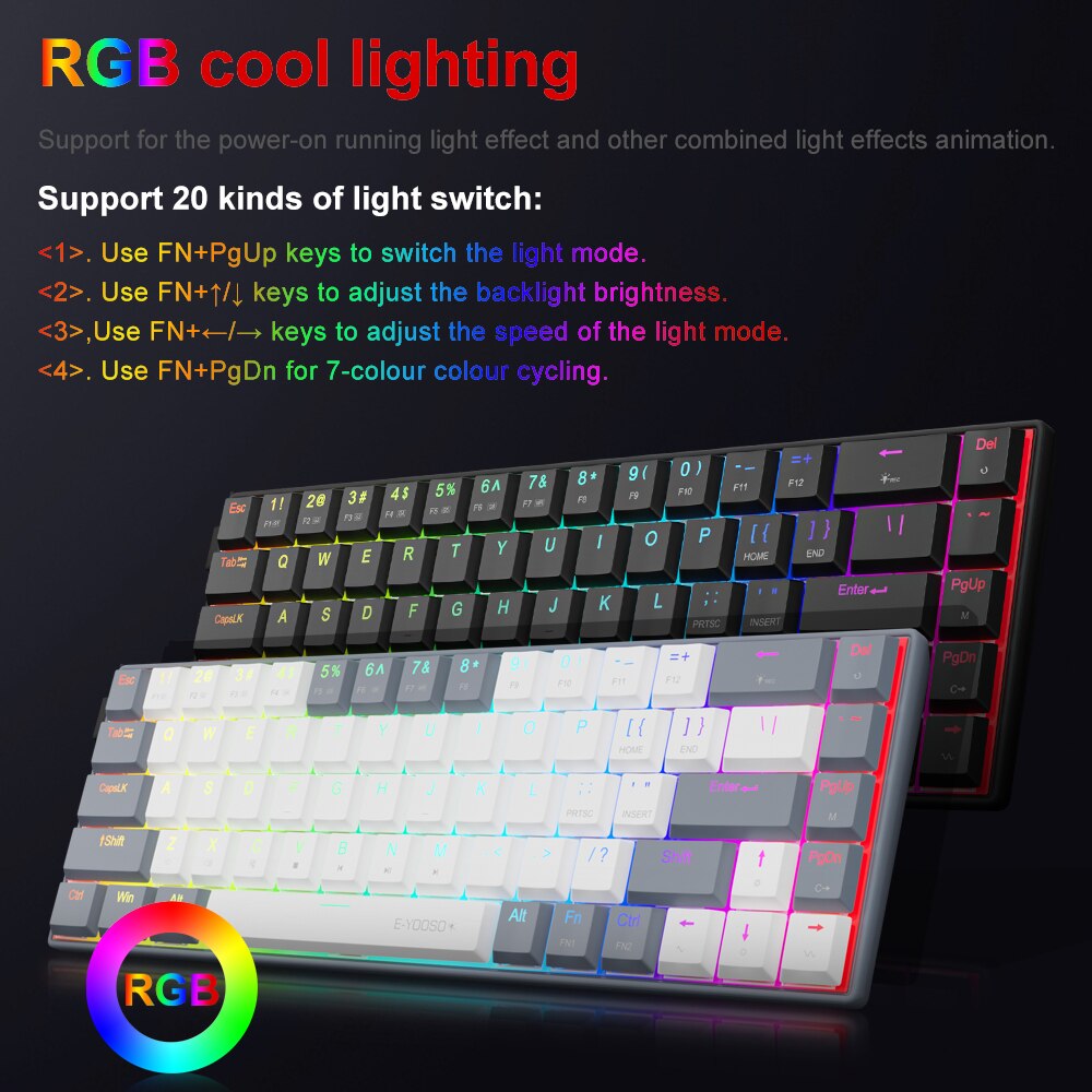 E-YOOSO A68 RGB Mini Slim USB  - Gaming Keyboard Mobile のレビューと価格