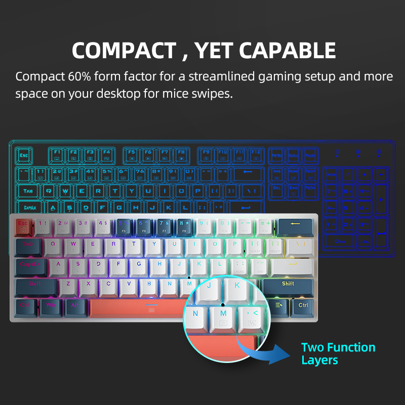 K500-B61 Machenike Mini Mechan - Gaming Keyboard Hot Swappable のレビューと価格