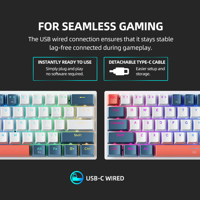 K500-B61 Machenike Mini Mechan - Gaming Keyboard Hot Swappable のレビューと価格