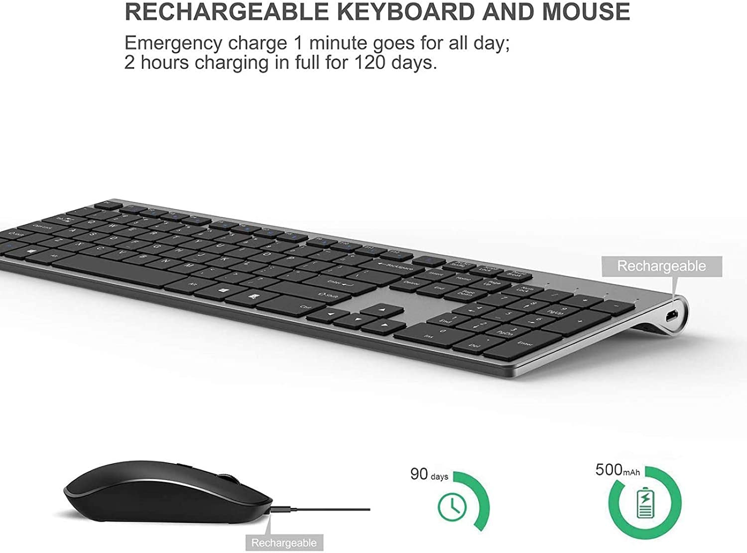 Rechargeable Wireless Keyboard - Gaming Keyboard Ergonomic のレビューと価格