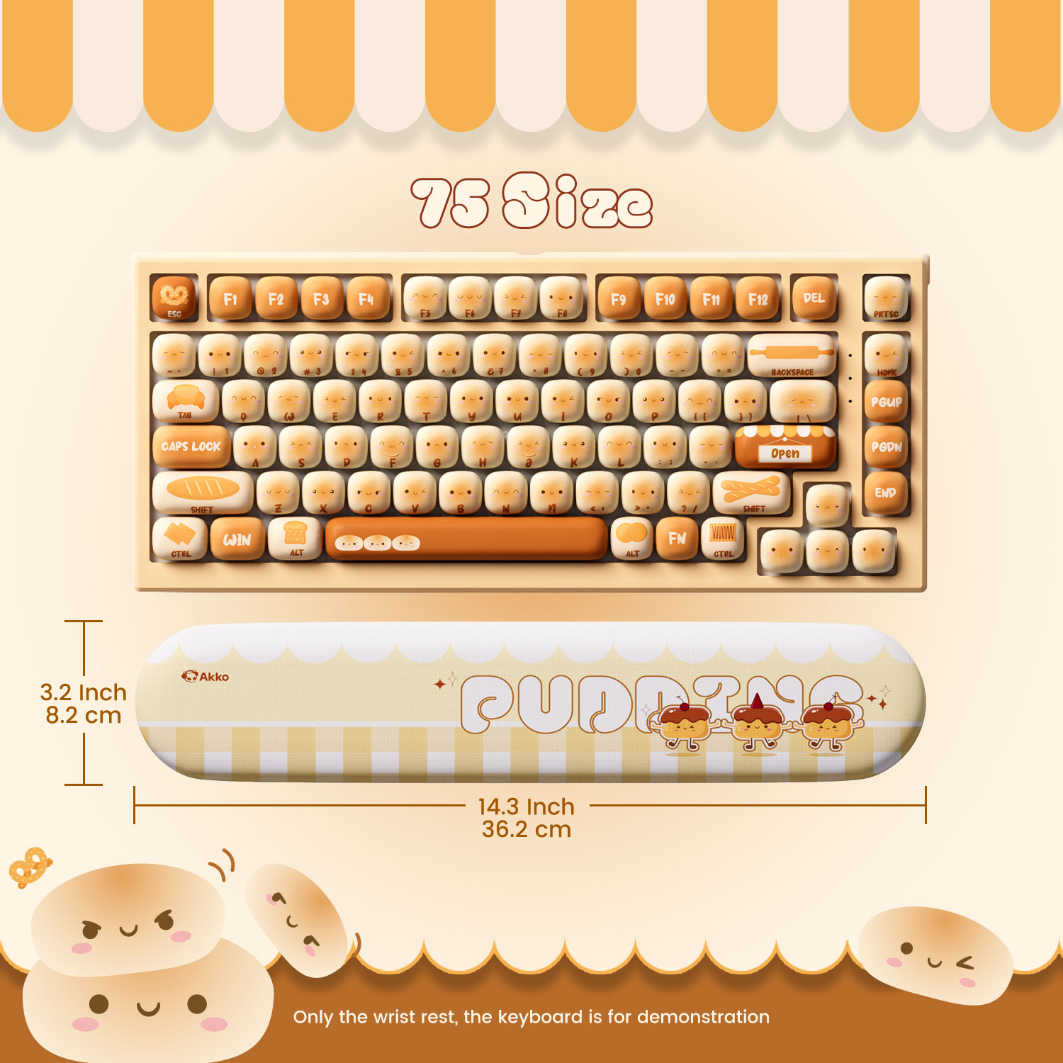 Akko Pudding Buns Keyboard Wri - Gaming Keyboard Ergonomic のレビューと価格