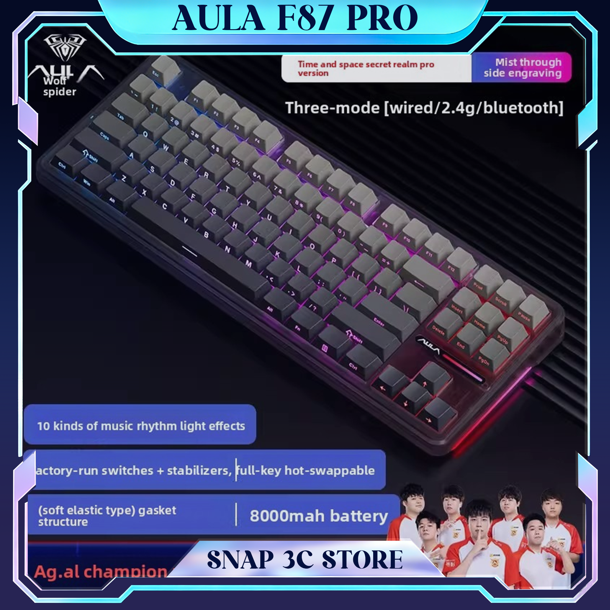 AULA F87 Pro Wireless Mechanic - Gaming Keyboard Thocky のレビューと価格
