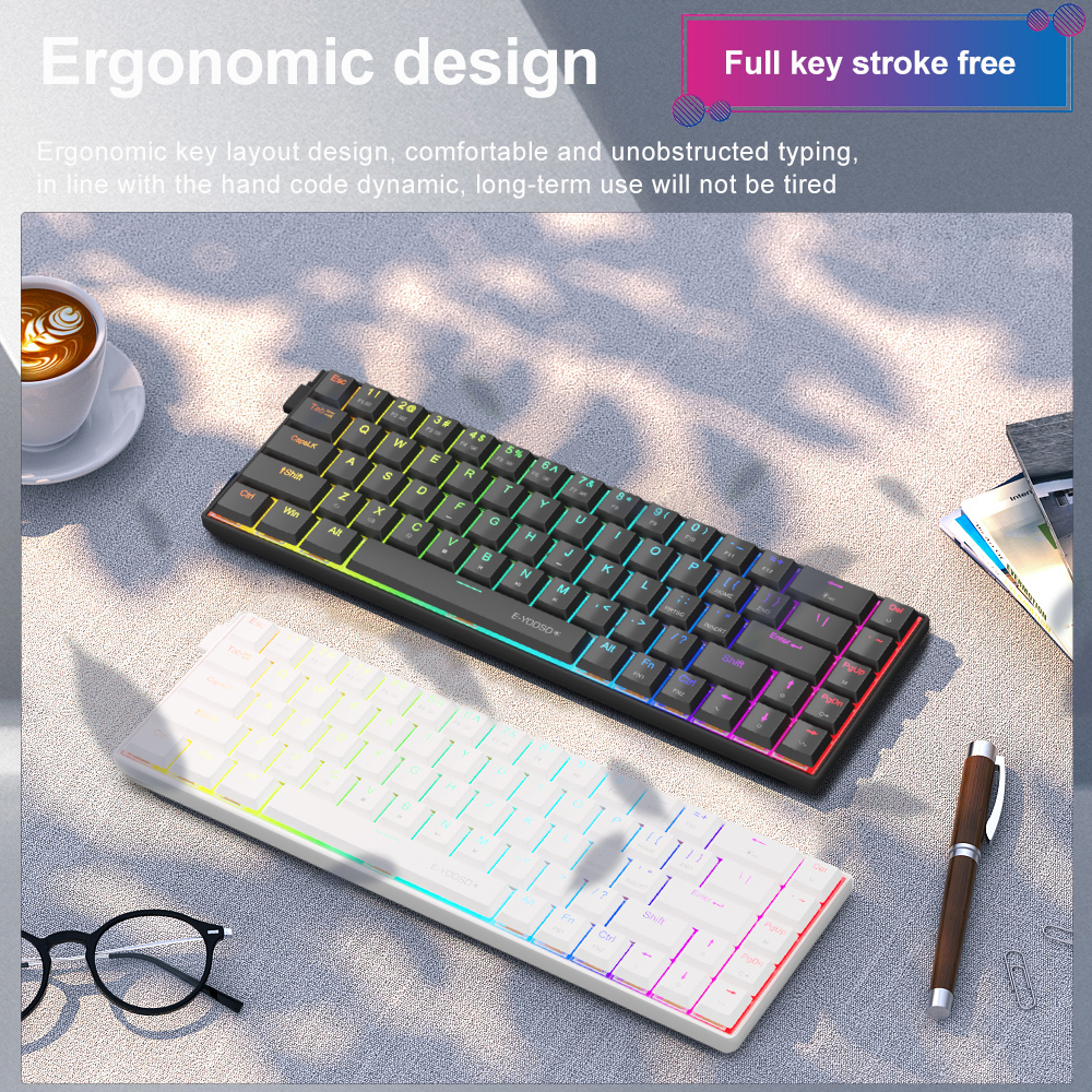 E-YOOSO A68 RGB Mini Slim USB  - Gaming Keyboard Budget のレビューと価格