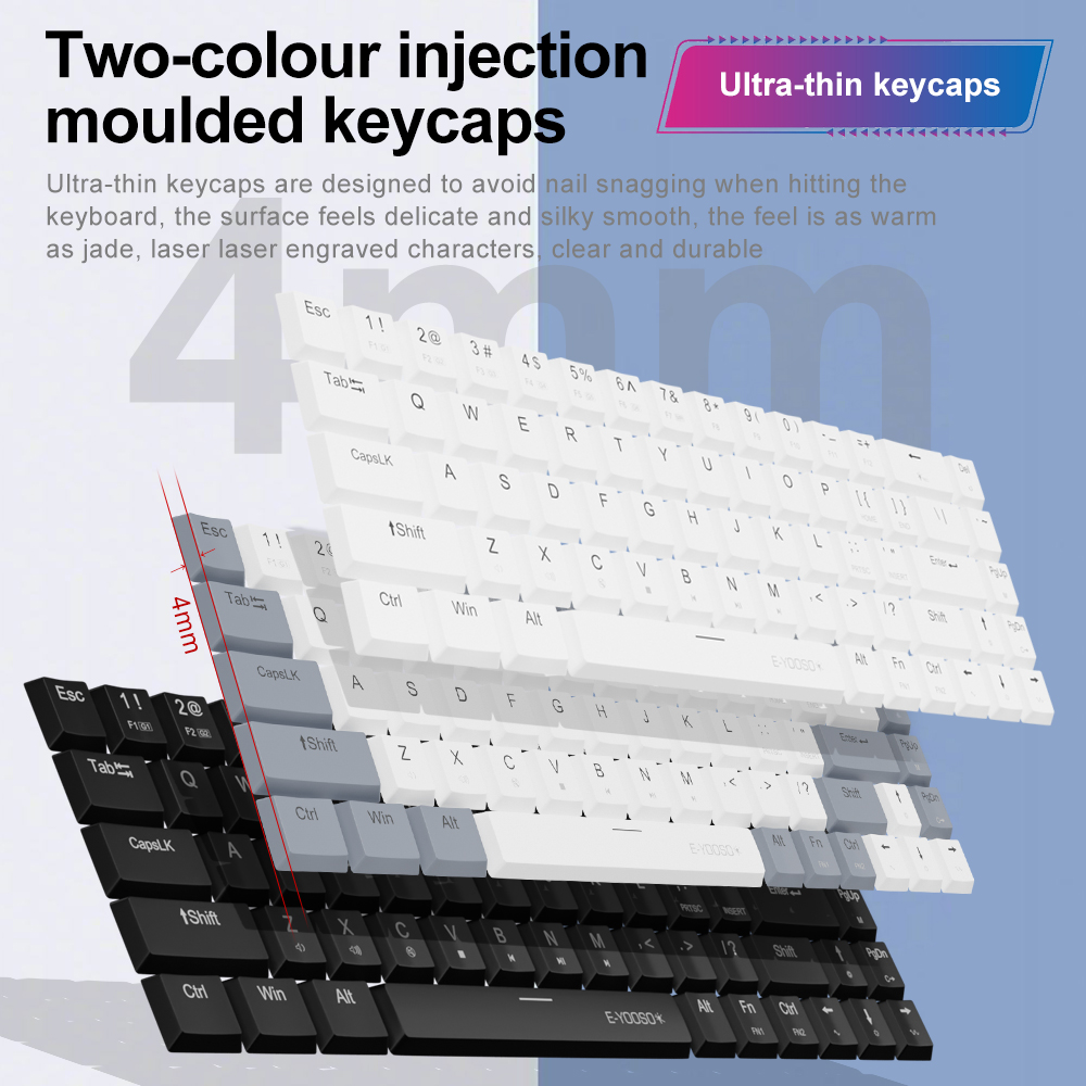 E-YOOSO A68 RGB Mini Slim USB  - Gaming Keyboard Budget のレビューと価格
