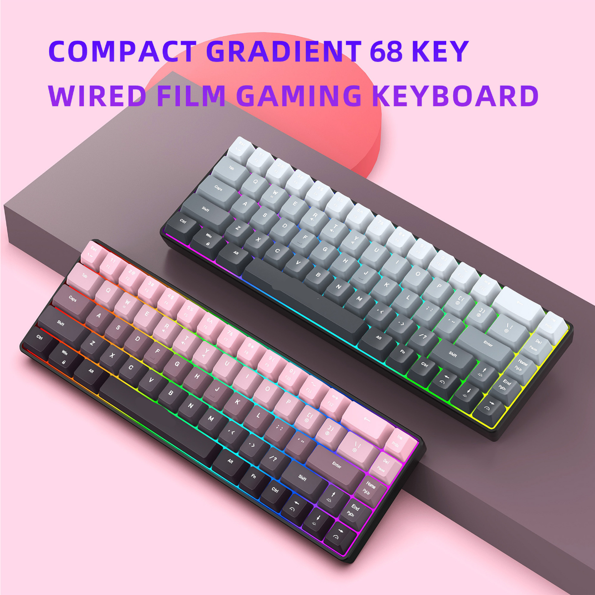 New Compact 68-Key Gradient-Co - Gaming Keyboard Ergonomic のレビューと価格