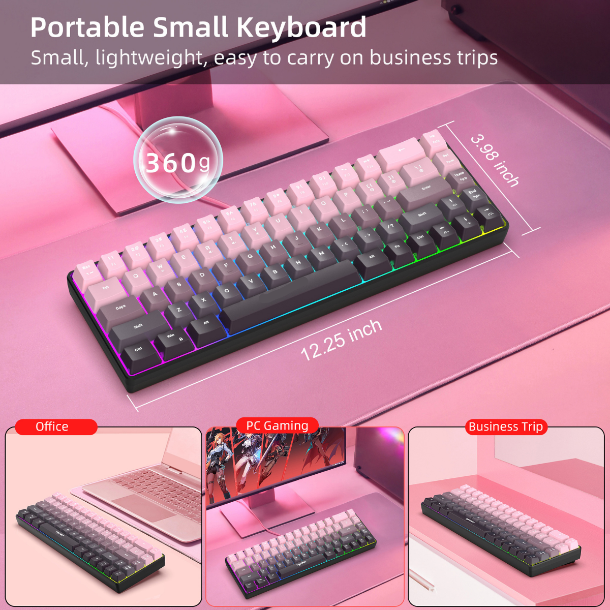 New Compact 68-Key Gradient-Co - Gaming Keyboard Ergonomic のレビューと価格