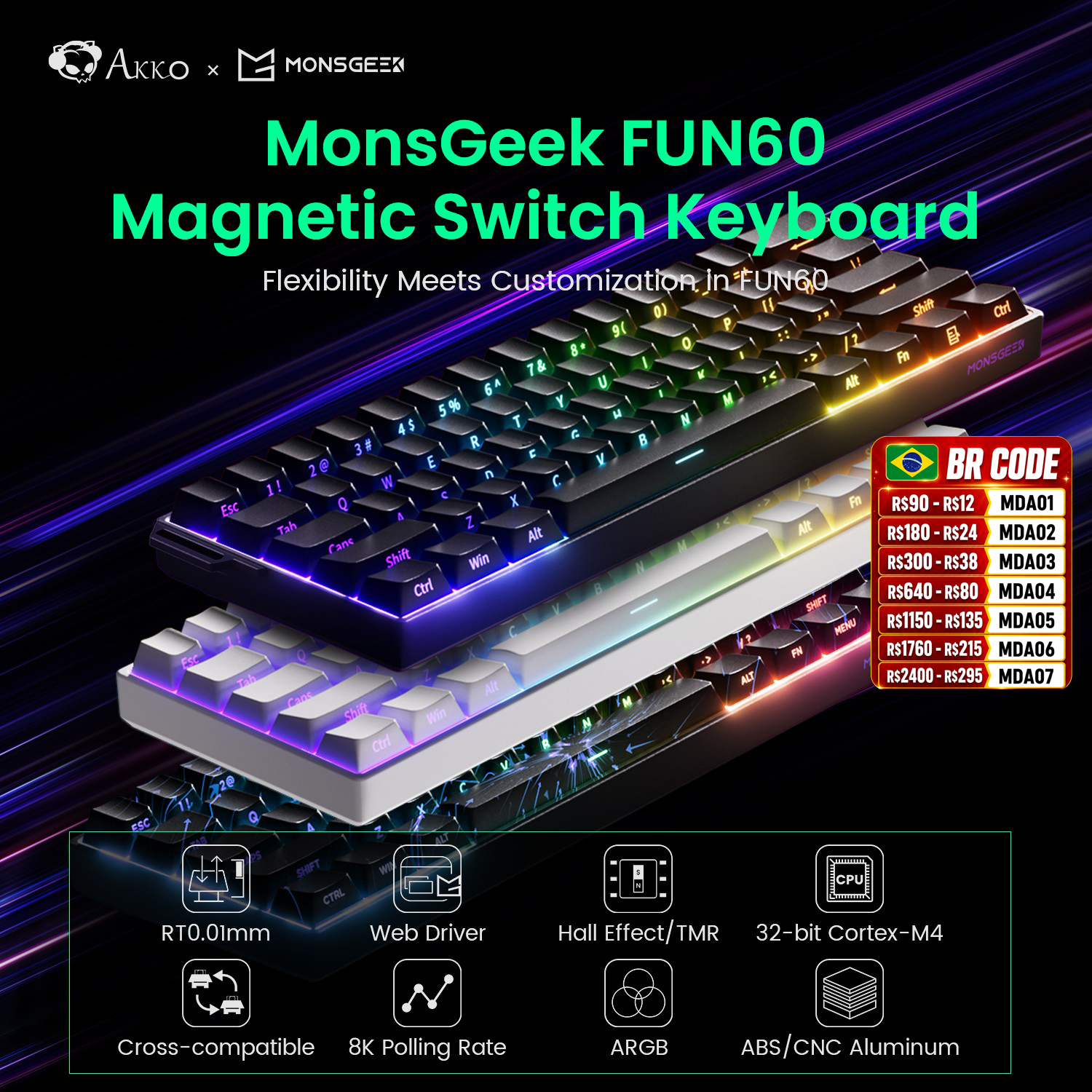 Akko MonsGeek FUN60 Mechanical - Gaming Keyboard Expensive のレビューと価格