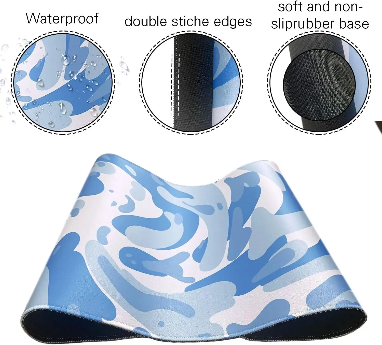 Light Blue Camo Swirl Pattern  - Gaming Keyboard Blue のレビューと価格