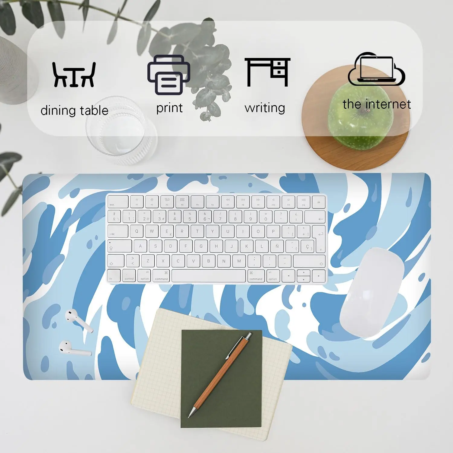 Light Blue Camo Swirl Pattern  - Gaming Keyboard Blue のレビューと価格