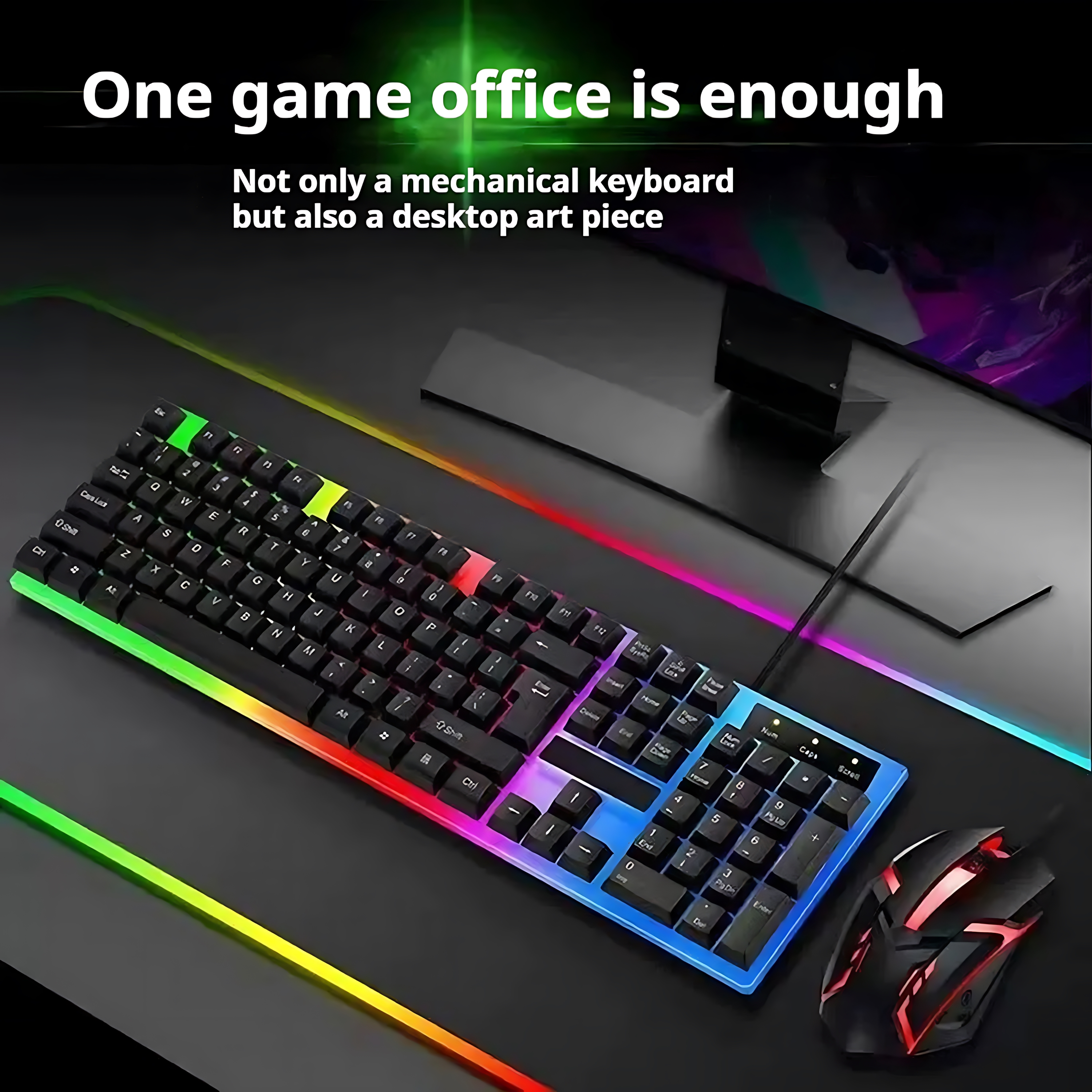 Rainbow Backlit Wired Keyboard - Gaming Keyboard And Mouse Combo のレビューと価格