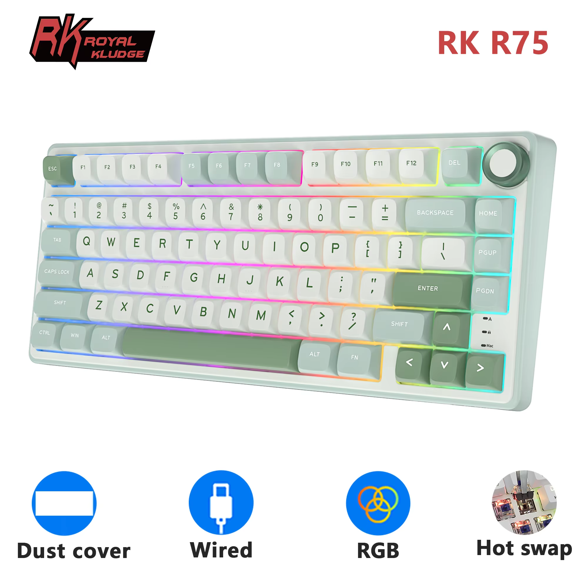 RK Royal Kludge R75 Gasket Wir - Gaming Keyboard Mobile のレビューと価格