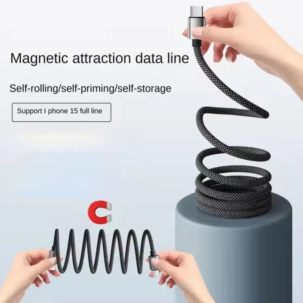 65W Self-coiling Magnetic Attr - Coiled Usb Cable のレビューと価格