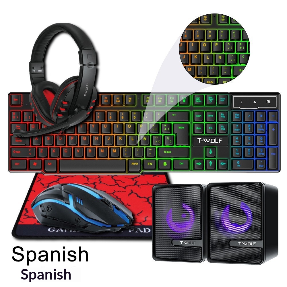 Spanish Russian Keyboard Layou - Gaming Keyboard Mouse And Headset Combo のレビューと価格