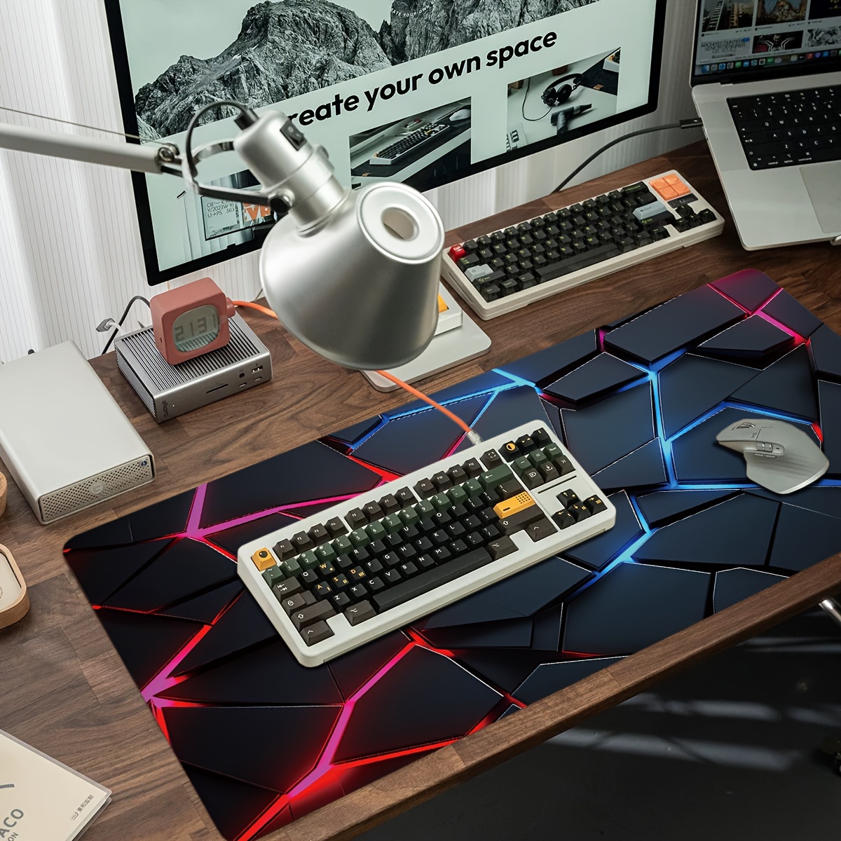 Large gaming Mouse Pads 90x40  - Gaming Keyboard Blue のレビューと価格