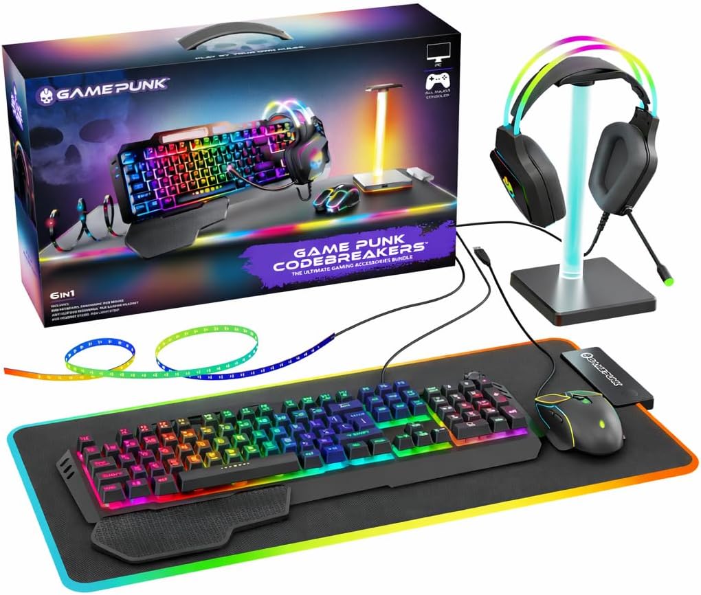 6-Piece RGB Gaming Bundle: Mec - Keyboard Mouse Bundle Gaming のレビューと価格