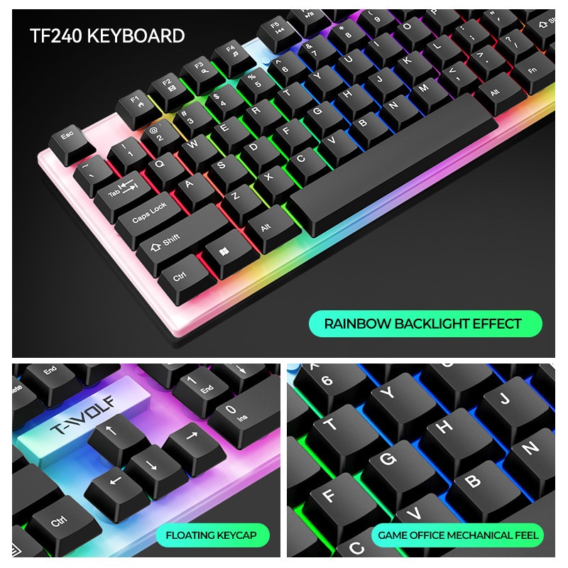 T-Wolf Tf240 4 In 1 Spanish Ga - Gaming Keyboard Mouse And Headset Combo のレビューと価格