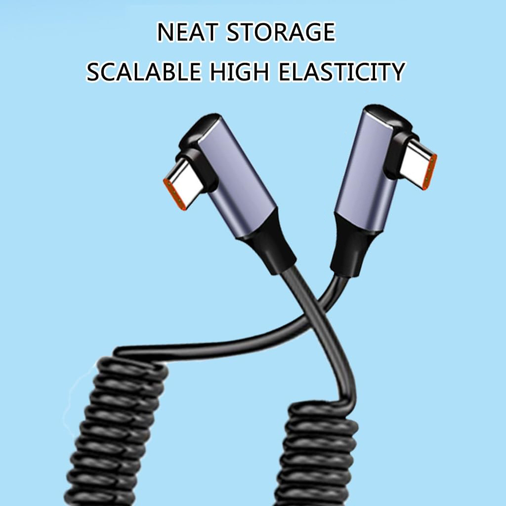 240W PD Coiled Spring Type-C C - Coiled Usb Cable のレビューと価格