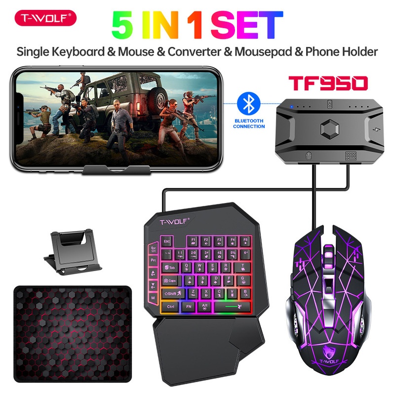 T-Wolf Tf950 5 In 1 One Handed - Keyboard Mouse Bundle Gaming のレビューと価格