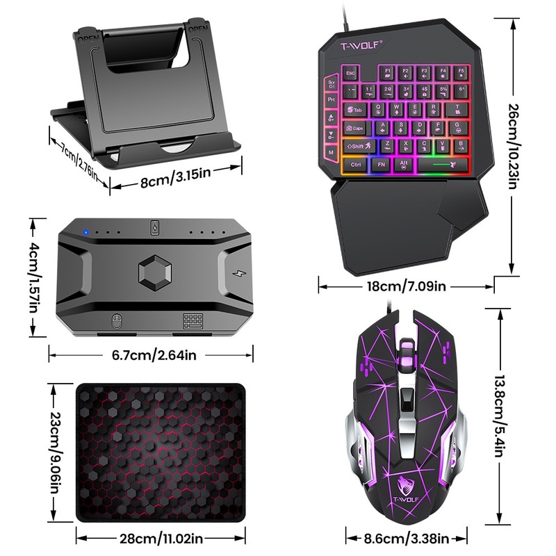 T-Wolf Tf950 5 In 1 One Handed - Keyboard Mouse Bundle Gaming のレビューと価格