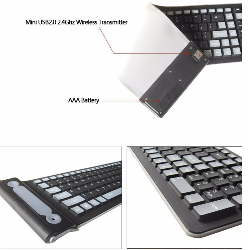 Foldable Silicone Wireless Key - Gaming Keyboard Budget のレビューと価格