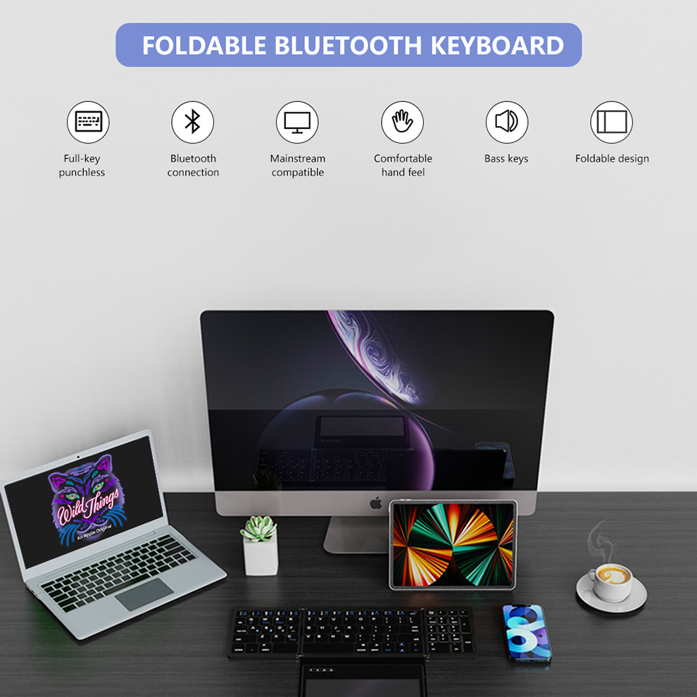 BOW Foladable Bluetooth Keyboa - Gaming Keyboard Budget のレビューと価格