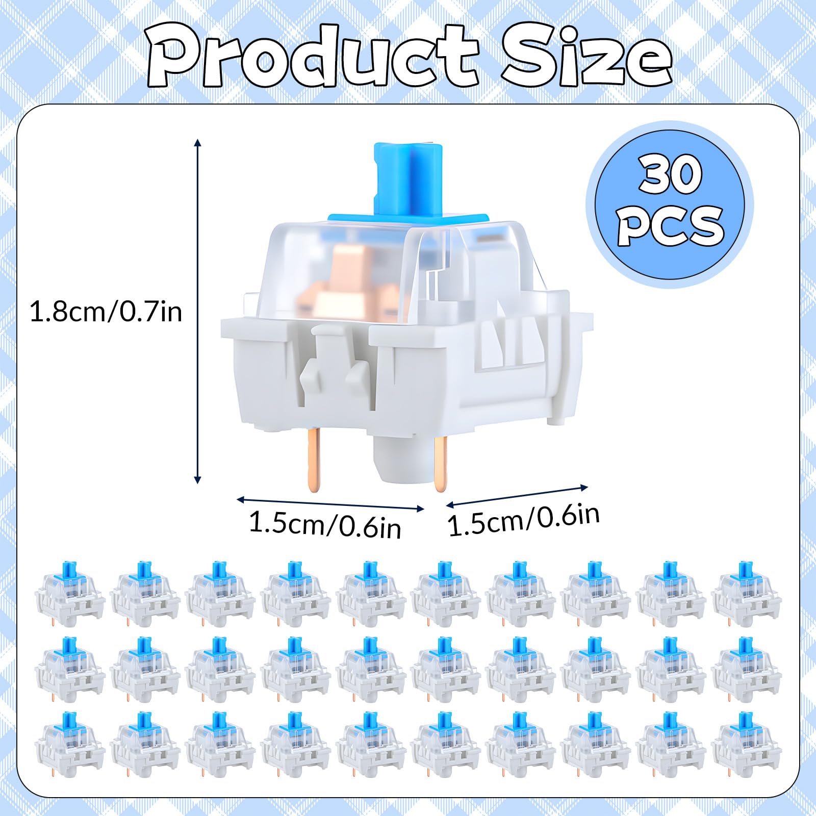 30 PCS Mechanical Keyboard Swi - Gaming Keyboard Blue のレビューと価格