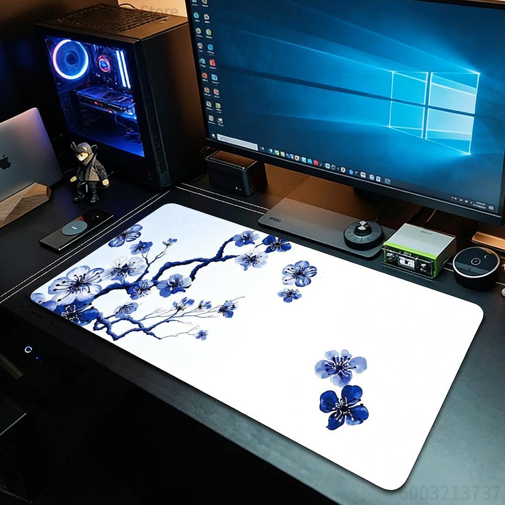 Blue Floral Branch Mouse Pad X - Gaming Keyboard Blue のレビューと価格