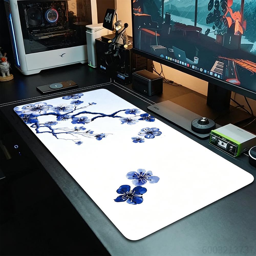 Blue Floral Branch Mouse Pad X - Gaming Keyboard Blue のレビューと価格