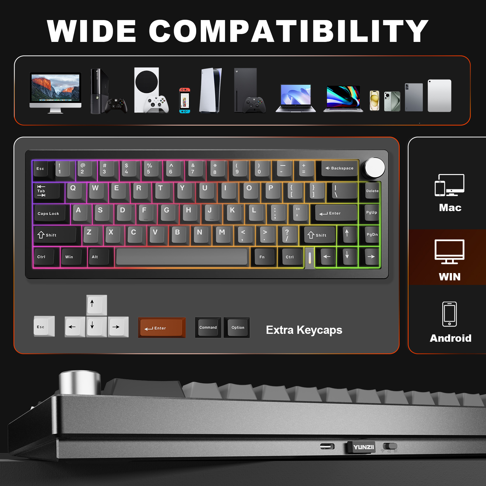 YUNZII AL68 Black QMK/VIA Mech - Gaming Keyboard Mobile のレビューと価格
