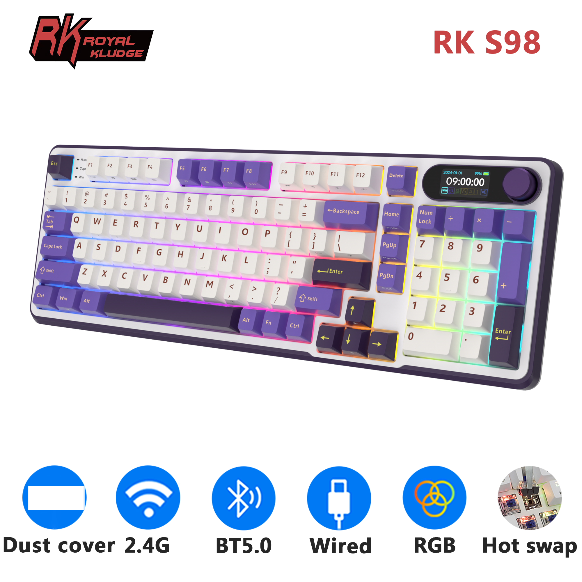 RK S98 ROYAL KLUDGE Wireless G - Gaming Keyboard Budget のレビューと価格