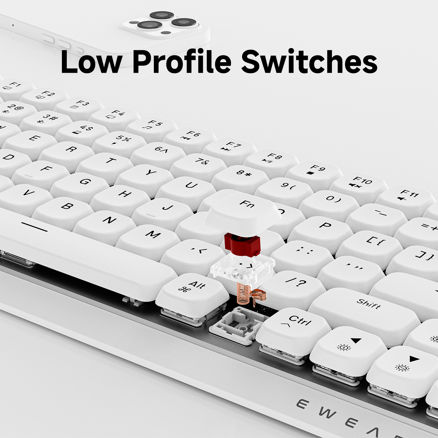 EWEADN 84 Keys Tri-Mode Low Pr - Gaming Keyboard Ergonomic のレビューと価格