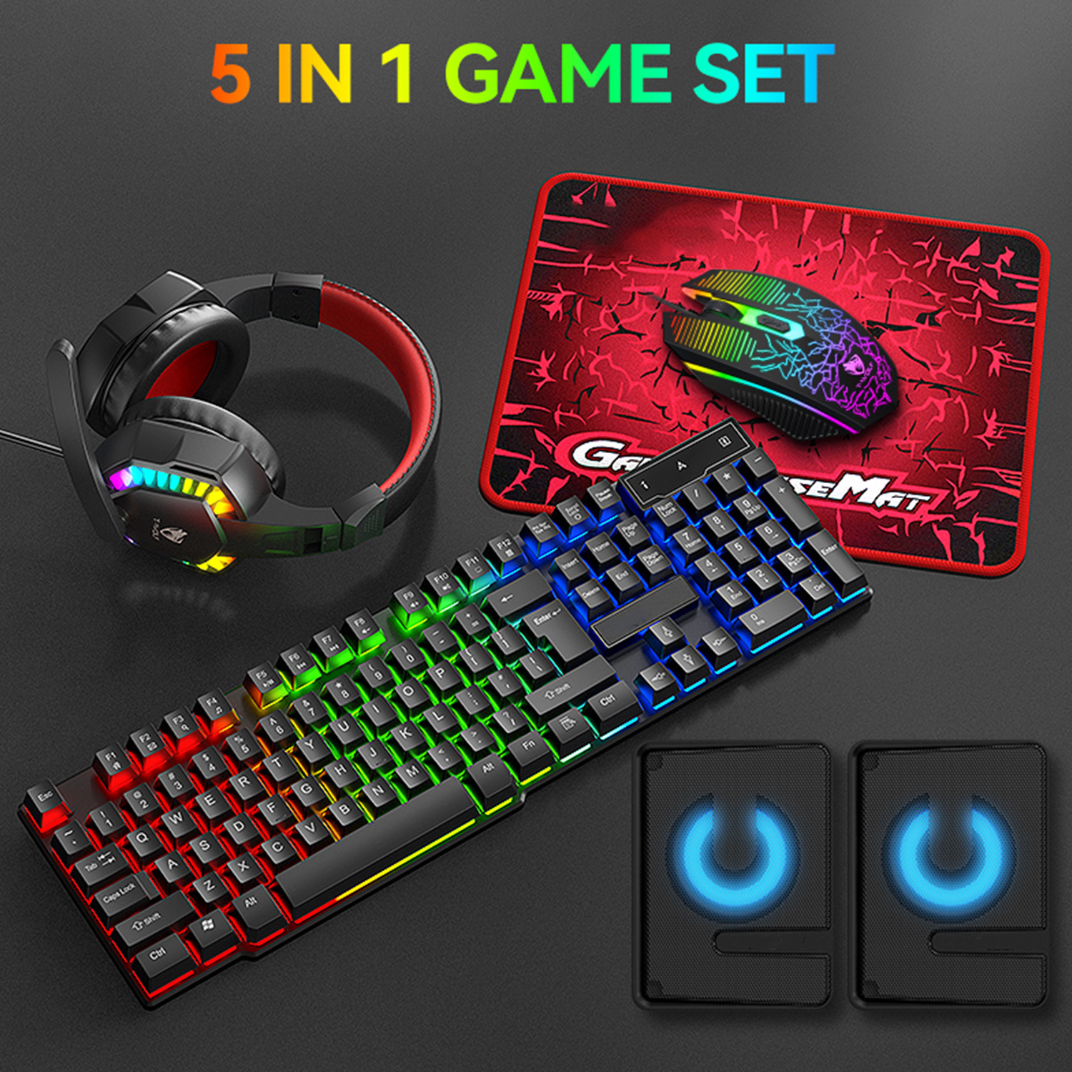 5-in-1 Set Gaming Combo Keyboa - Gaming Keyboard Mouse And Headset Combo のレビューと価格
