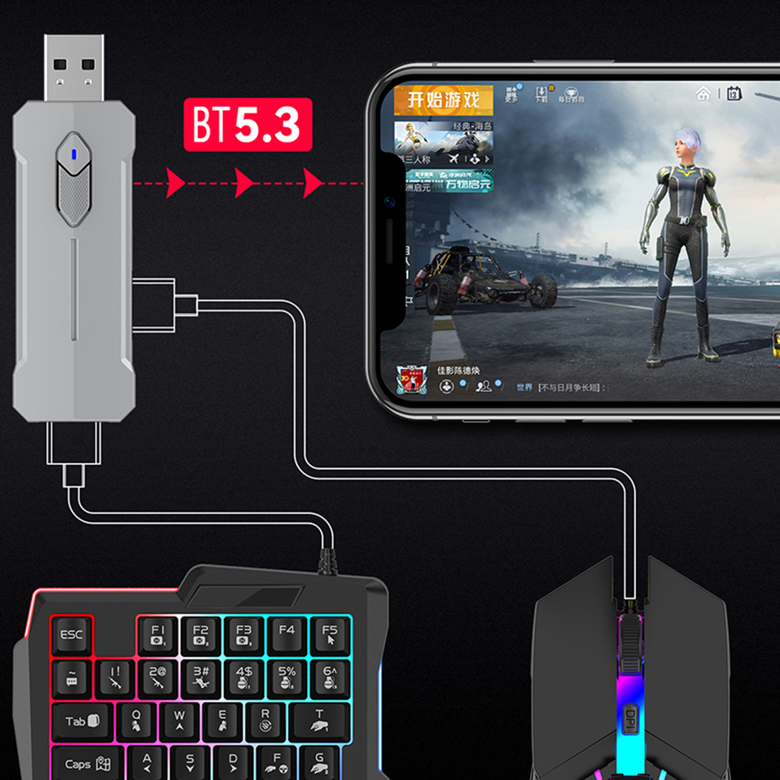 5 in 1 Mobile Game Converter K - Keyboard Mouse Bundle Gaming のレビューと価格
