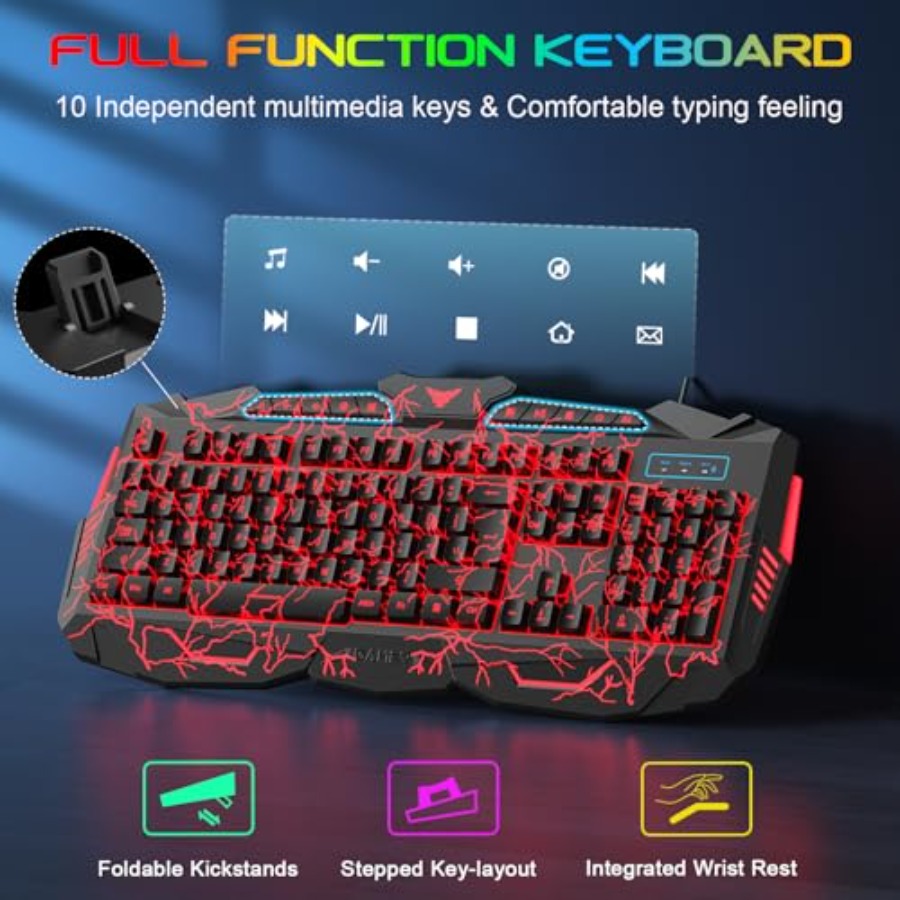 Gaming Keyboard Mouse Headset  - Gaming Keyboard Mouse And Headset Combo のレビューと価格