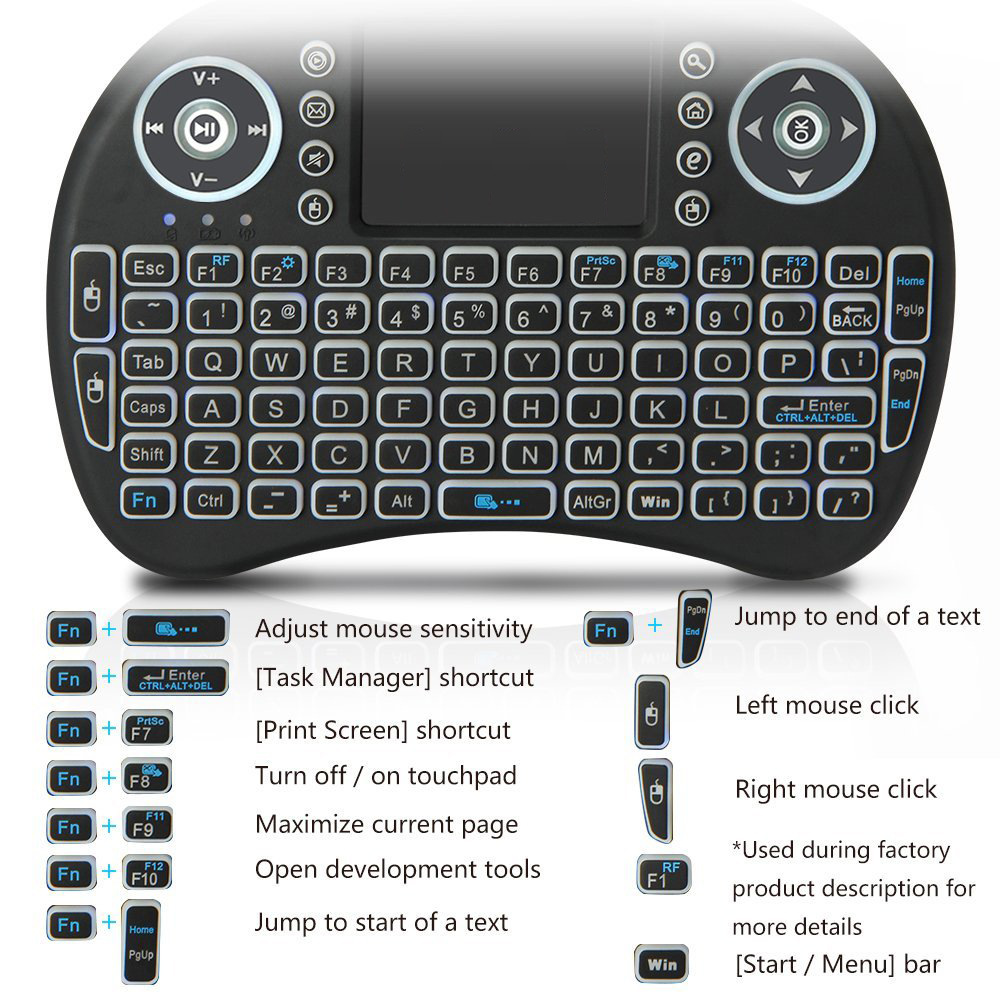 Backlit Mini Wireless Keyboard - Gaming Keyboard Mobile のレビューと価格