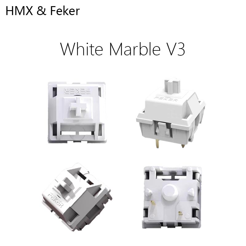 HMX Feker White Marble V3 Hot  - Gaming Keyboard Hot Swappable のレビューと価格