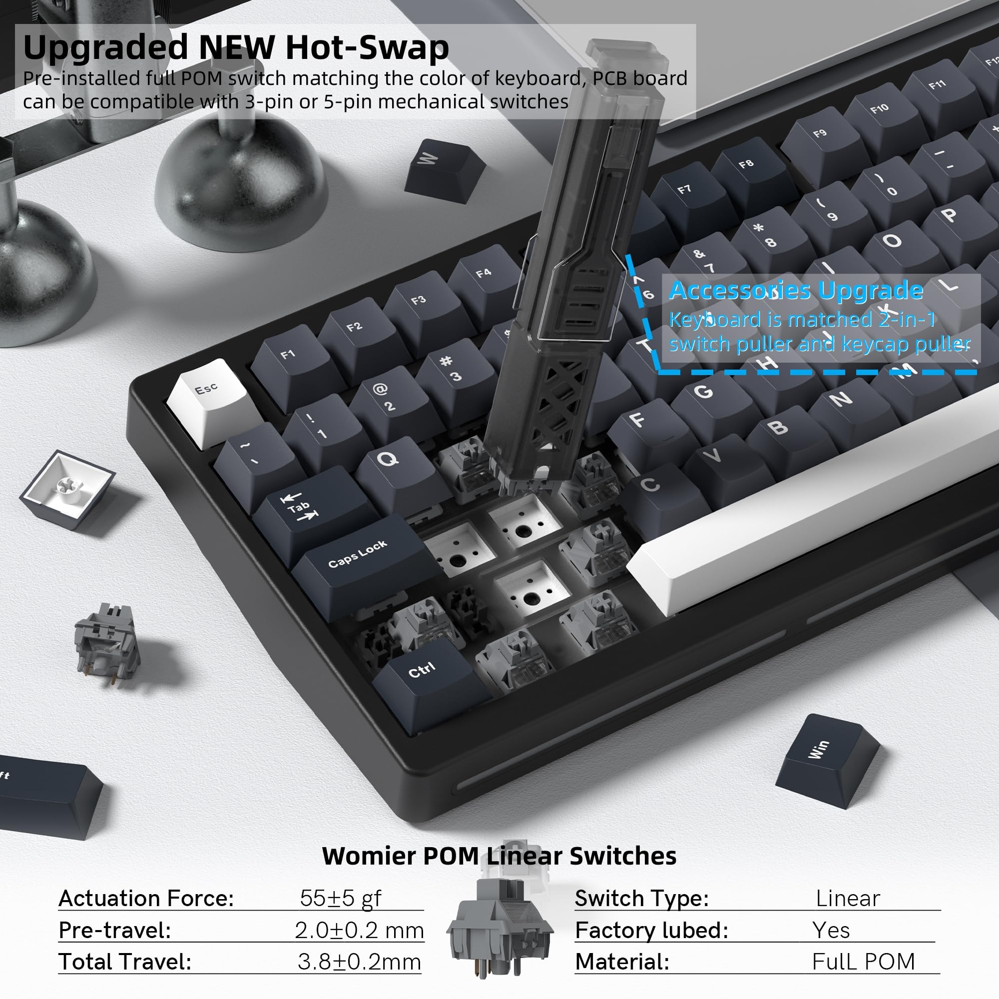 Womier MT75 Wireless Mechanica - Gaming Keyboard Thocky のレビューと価格