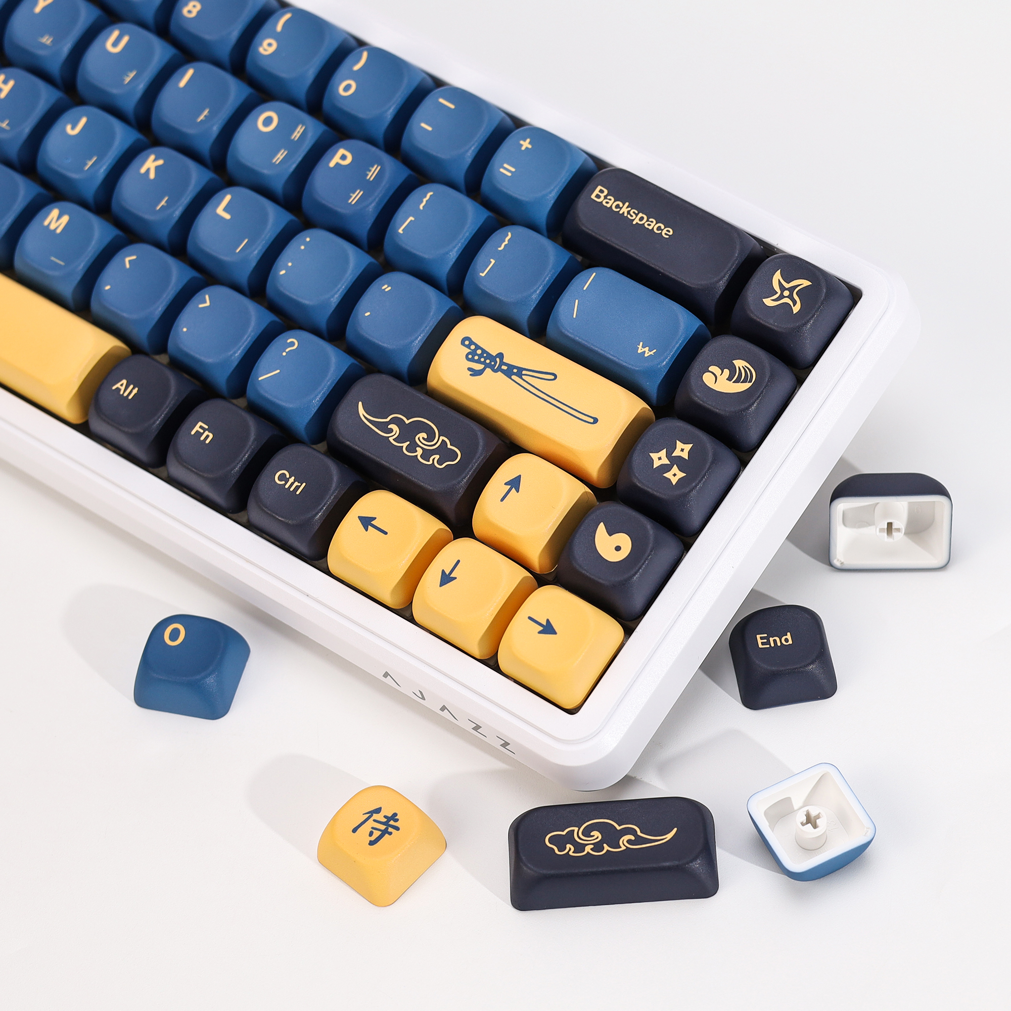 KBDiy Korean Keycap Retro GMK  - Gaming Keyboard Blue のレビューと価格