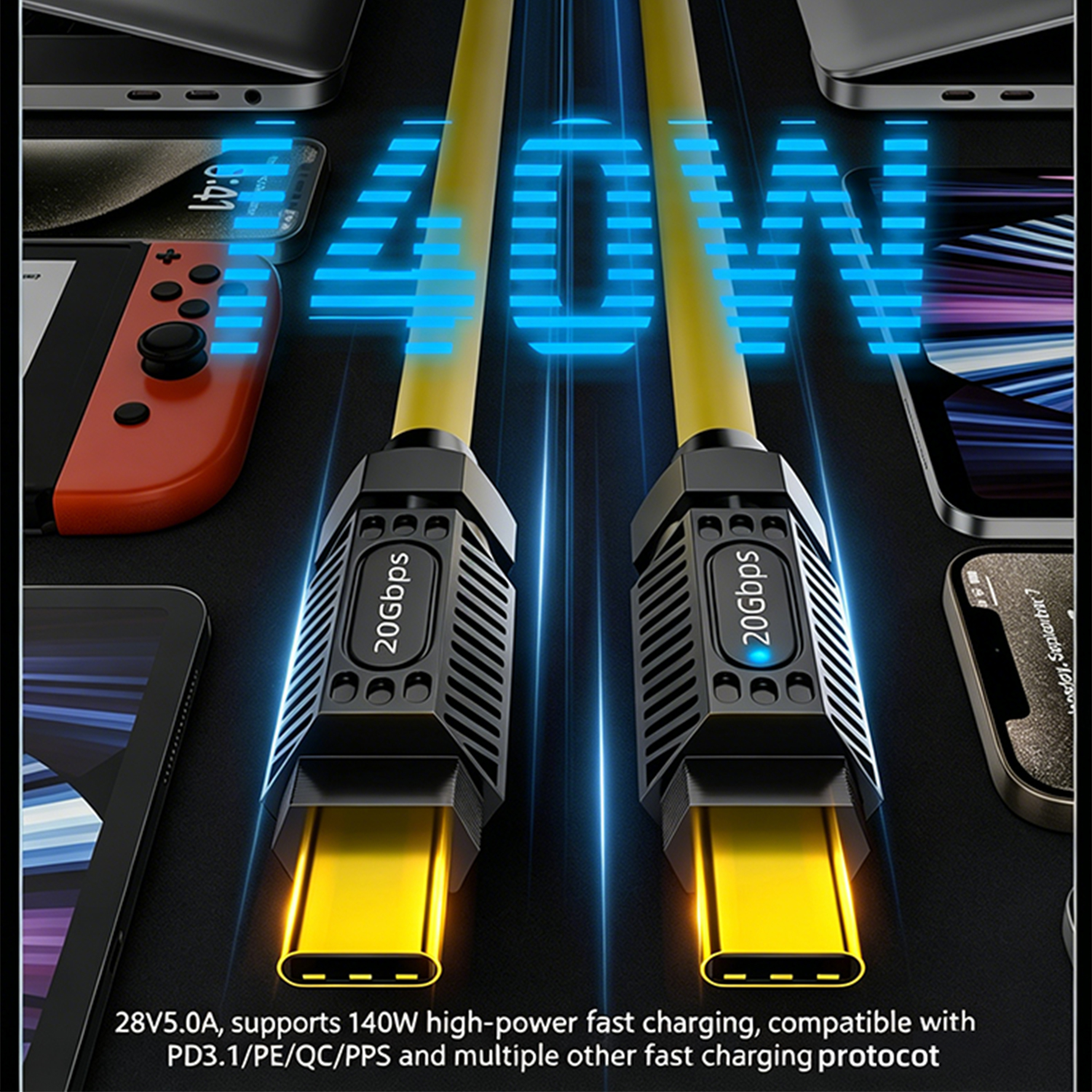 PD 3.1 140W USB Type C Fast Ch - Coiled Usb Cable のレビューと価格