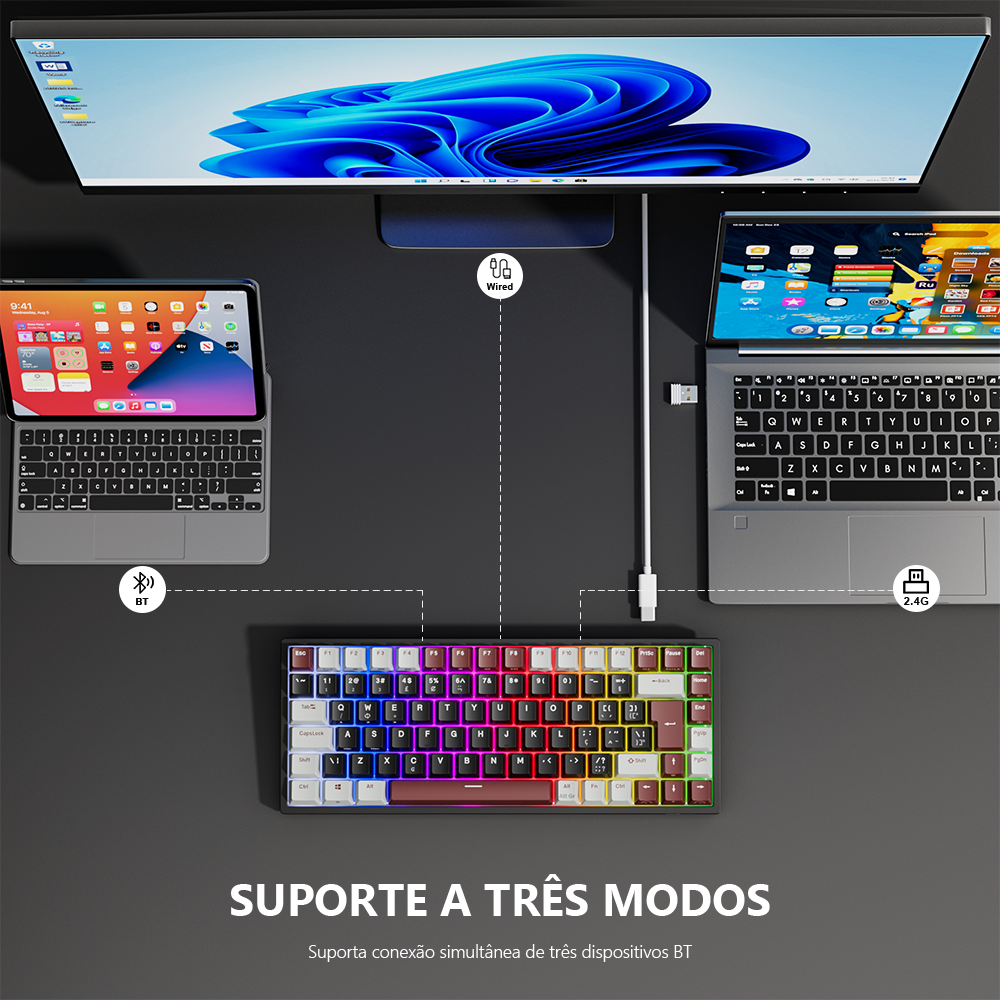 RK84 RK ROYAL KLUDGE Brazilian - Gaming Keyboard Budget のレビューと価格
