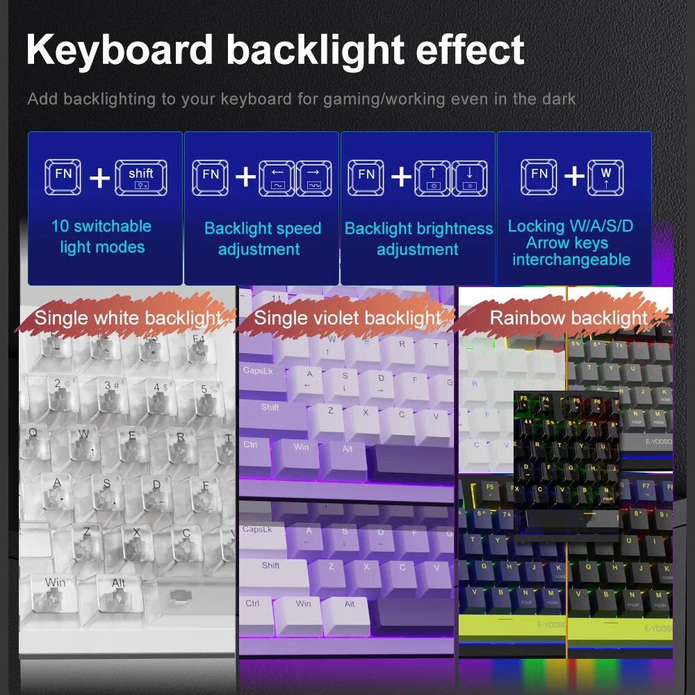 E-YOOSO Z94 USB Mechanical Gam - Gaming Keyboard Budget のレビューと価格
