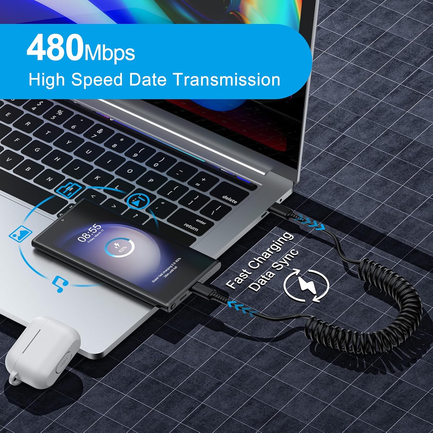 Android Auto USB C to USB C Ca - Coiled Usb Cable のレビューと価格